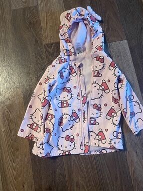 Hello Kitty Pink Hooded Kids Rain Jacket
